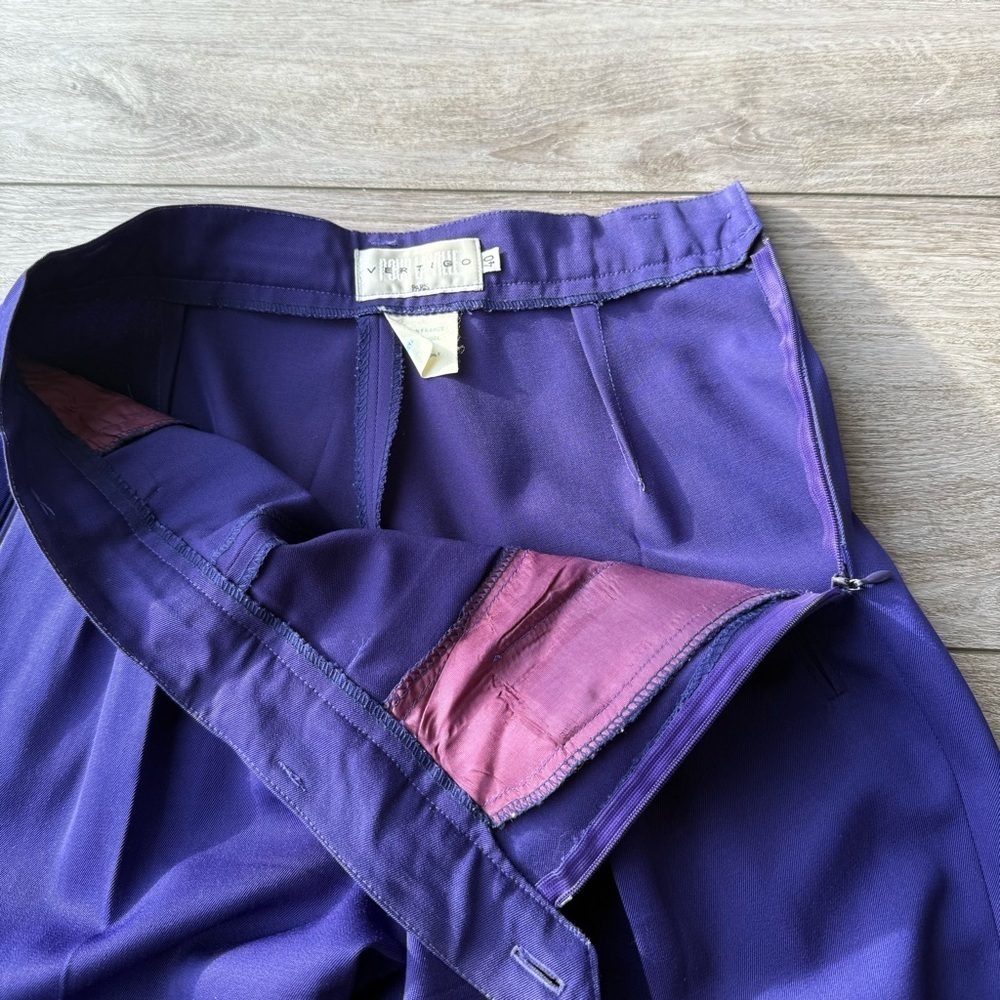 Vintage Vertigo Pour La Ville Pure Wool High Waist Pleated Front Trouser Pants - Picture 6 of 13